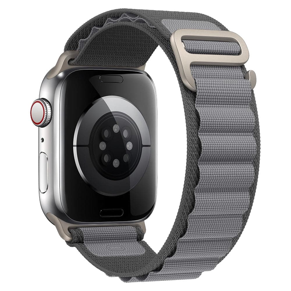 Grey Alpine loop for Apple Watch 38 40 41 42 44 45 46 49 mm compatible series 1 2 3 4 5 6 7 8 9 10 SE and Ultra 1 2 - eWatch Band