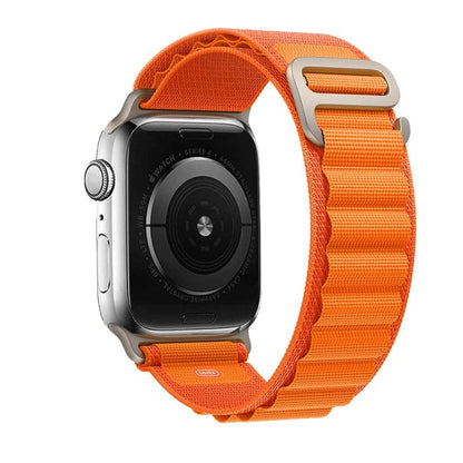 Orange Alpine loop for Apple Watch 38 40 41 42 44 45 46 49 mm compatible series 1 2 3 4 5 6 7 8 9 10 SE and Ultra 1 2 - eWatch Band