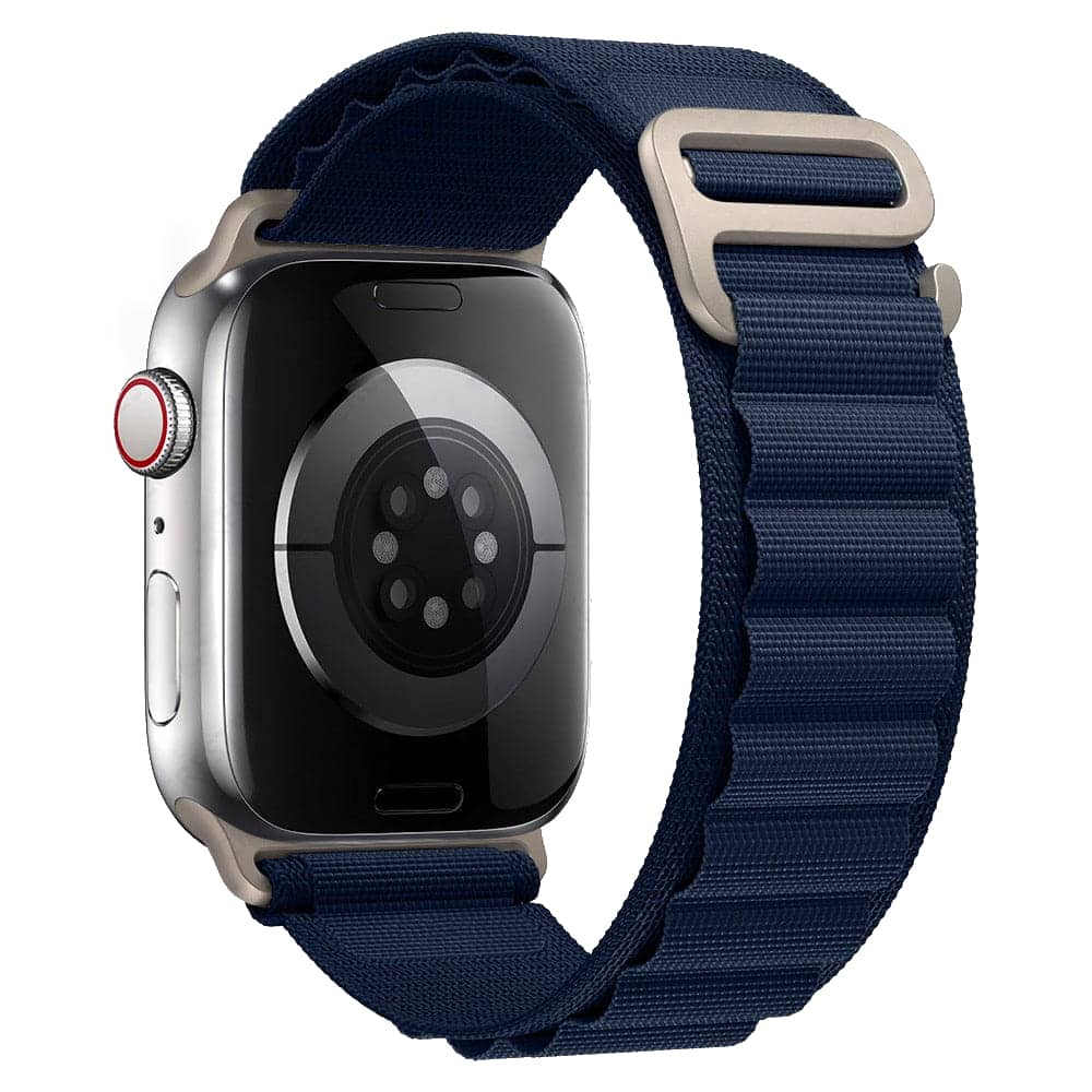 Blue Alpine loop for Apple Watch 38 40 41 42 44 45 46 49 mm compatible series 1 2 3 4 5 6 7 8 9 10 SE and Ultra 1 2 - eWatch Band