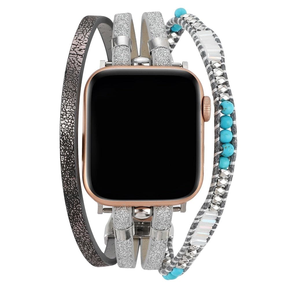 Apple Watch bands with blue pearl 38 40 41 42 44 45 46 49 mm compatible series 1 2 3 4 5 6 7 8 9 10 SE and Ultra 1 2 Pearl Apple Watch Band - eWatch Band