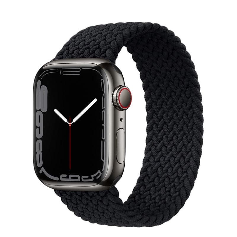 Apple Watch bands Black 38 40 41 42 44 45 46 49 mm size XS S M L compatible series 1 2 3 4 5 6 7 8 9 10 SE and Ultra 1 2 Braided Apple Watch Band - eWatch Band