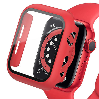 Apple Watch case and tempered glass Red 38 40 41 42 44 45 46 compatible series 1 2 3 4 5 6 7 8 9 10 and SE Apple Watch case and screen protector - eWatch Band