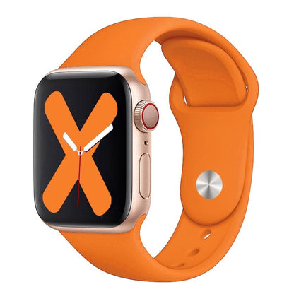 Apple Watch bands Orange 38 40 41 42 44 45 46 49 mm compatible series 1 2 3 4 5 6 7 8 9 10 SE and Ultra 1 2 Silicone Apple Watch Band - eWatch Band