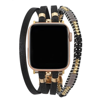 Apple Watch bands Black 38 40 41 42 44 45 46 49 mm compatible series 1 2 3 4 5 6 7 8 9 10 SE and Ultra 1 2 Pearl Apple Watch Band - eWatch Band