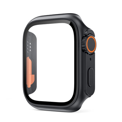 Apple Watch case and tempered glass Black 38 40 41 42 44 45 46 49 mm compatible series 1 2 3 4 5 6 7 8 9 10 SE Case and Screen protector Apple Watch Ultra appearance - eWatch Band