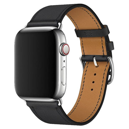 Apple Watch bands Black 38 40 41 42 44 45 46 49 mm compatible series 1 2 3 4 5 6 7 8 9 10 SE and Ultra 1 2 Leather Apple Watch Band - eWatch Band