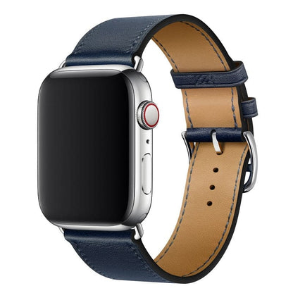 Apple Watch bands Dark blue 38 40 41 42 44 45 46 49 mm compatible series 1 2 3 4 5 6 7 8 9 10 SE and Ultra 1 2 Leather Apple Watch Band - eWatch Band