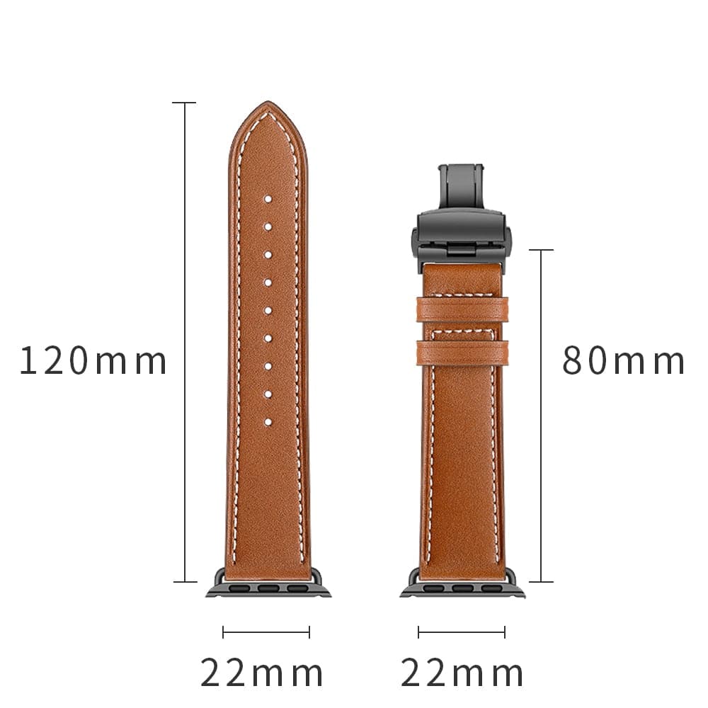 Apple Watch band size 38 40 41 42 44 45 46 49 mm compatible series 1 2 3 4 5 6 7 8 9 10 SE and Ultra 1 2 Leather Band For Apple Watch - eWatch Band