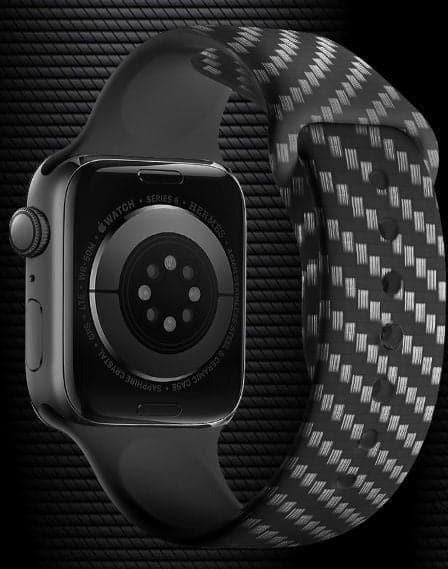 Apple Watch band rear view 38 40 41 42 44 45 46 49 mm compatible series 1 2 3 4 5 6 7 8 9 10 SE and Ultra 1 2 Carbon Fiber Apple Watch Band - eWatch Band