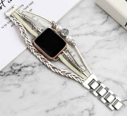 Apple Watch band for women 38 40 41 42 44 45 46 49 mm compatible series 1 2 3 4 5 6 7 8 9 10 SE and Ultra 1 2 Pearl Apple Watch Band - eWatch Band