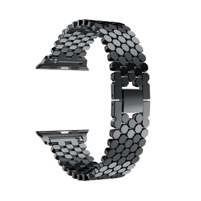 Apple Watch bands Black 38 40 41 42 44 45 46 49 mm compatible series 1 2 3 4 5 6 7 8 9 10 SE and Ultra 1 2 Octagonal steel Apple Watch band - eWatch Band