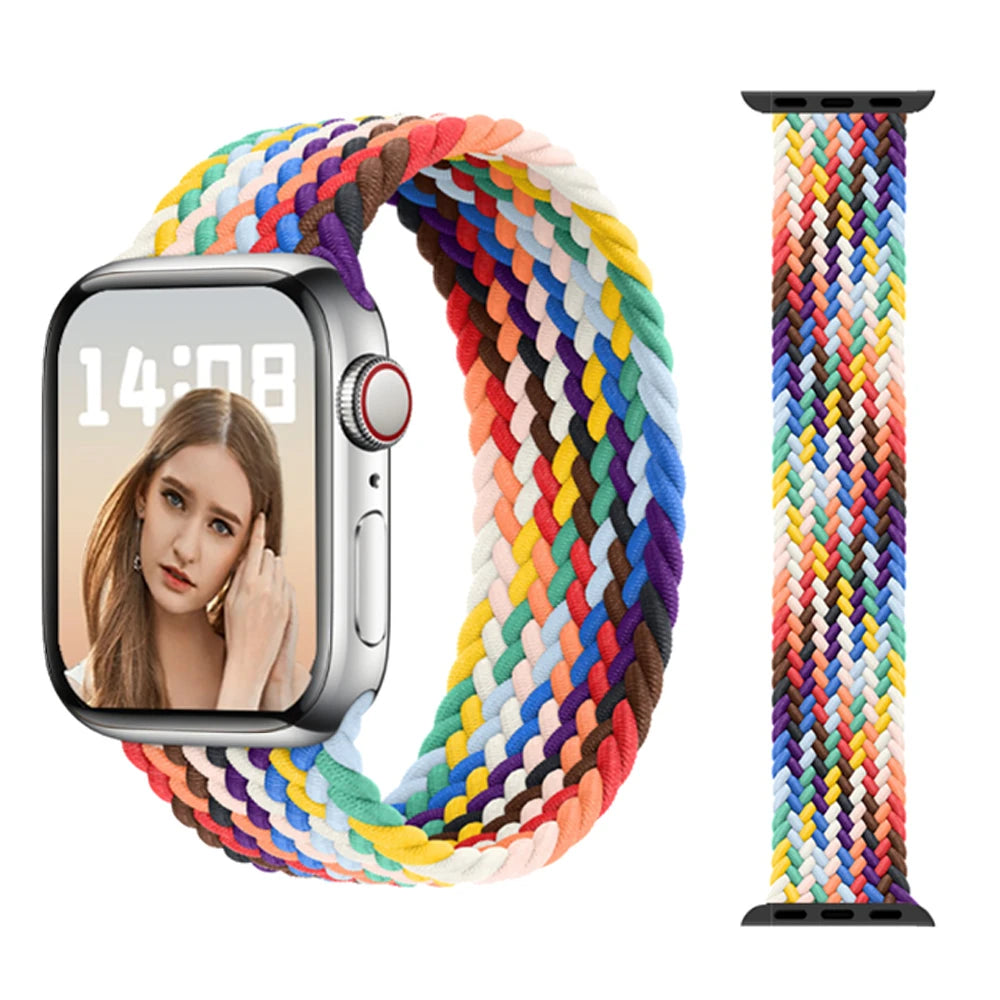 Apple Watch bands multicolor 38 40 41 42 44 45 46 49 mm compatible series 1 2 3 4 5 6 7 8 9 10 SE and Ultra 1 2 Nylon Apple Watch Band - eWatch Band