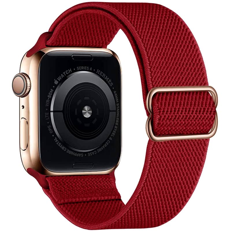 Apple Watch bands Red 38 40 41 42 44 45 46 49 mm compatible series 1 2 3 4 5 6 7 8 9 10 SE and Ultra 1 2 Scrunchie Apple Watch Band - eWatch Band